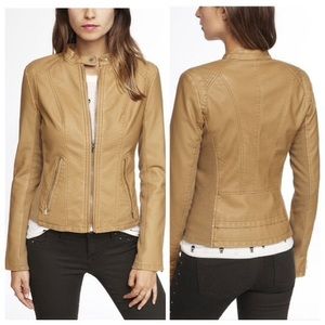 Express Butterscotch Faux Leather Jacket